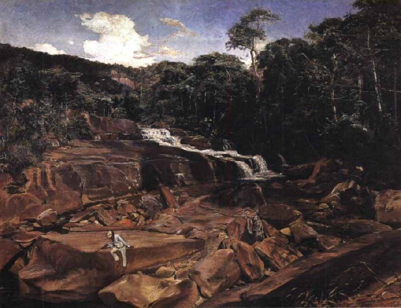 Johann Georg Grimm Waterfall in Teresopolis oil painting image